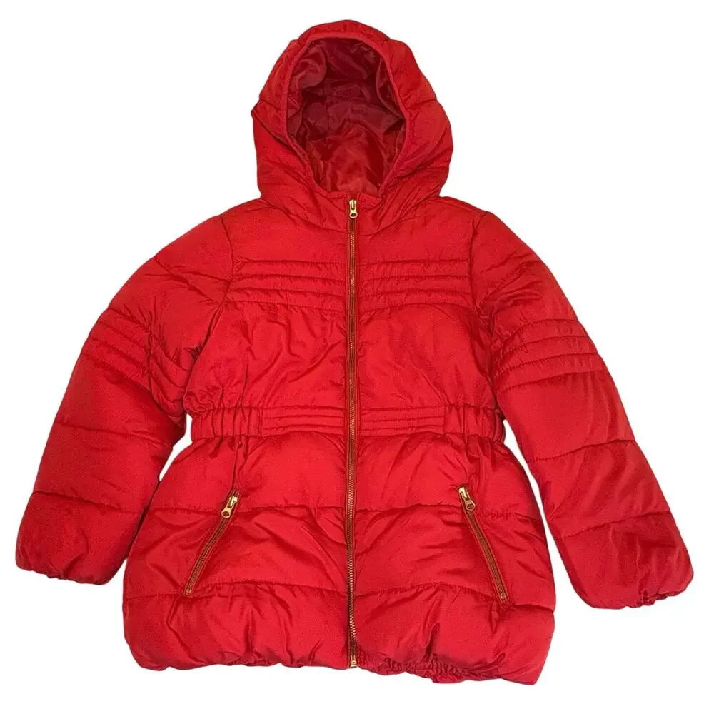 Joe Fresh Hooded Puffer Coat Jacket Girls 4/4T Red